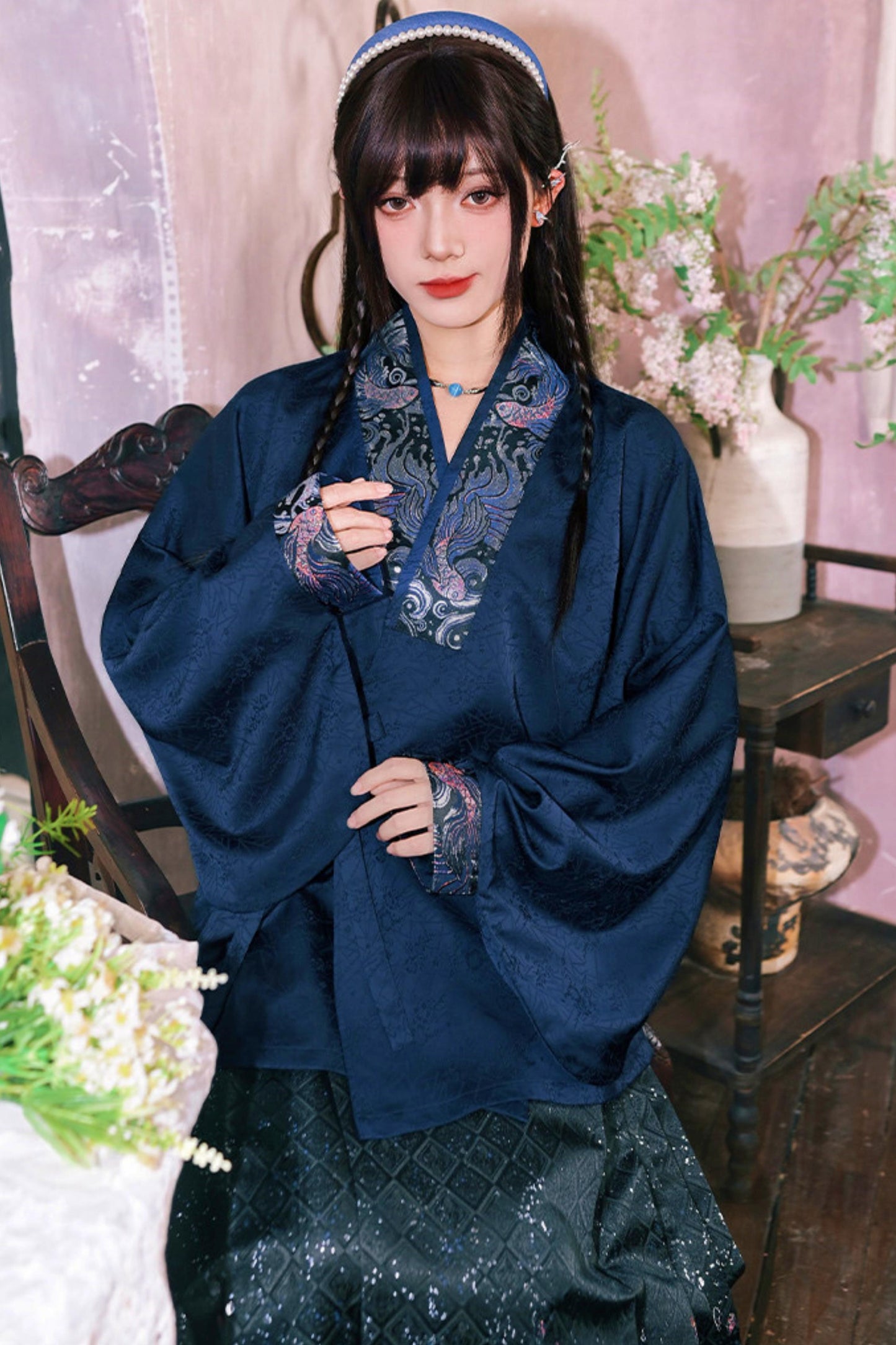 金色梭织汉服衬衫