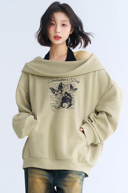 Asymmetrical Hoodie Sweatshirt