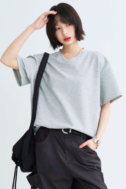 Detachable color solid tee shirt