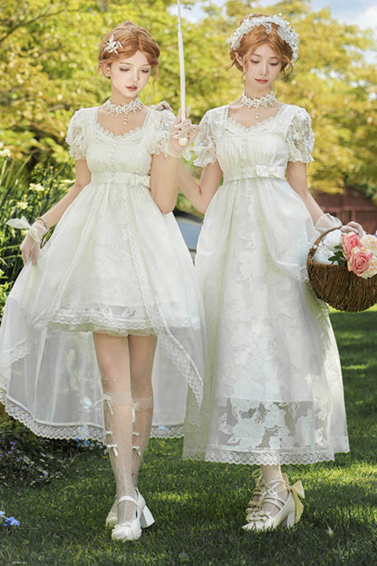 ホワイティトップス＋ストラップロリータドレス＋ヘアアクセサリー