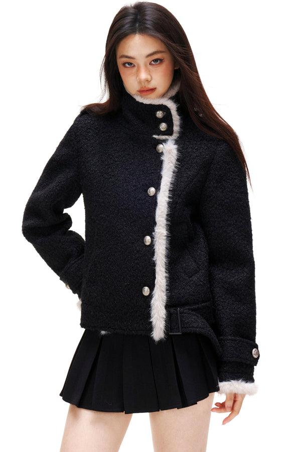 スタンドカラーモードコート