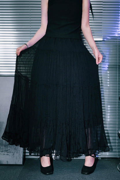 Gothic Chiffon Long Skirt