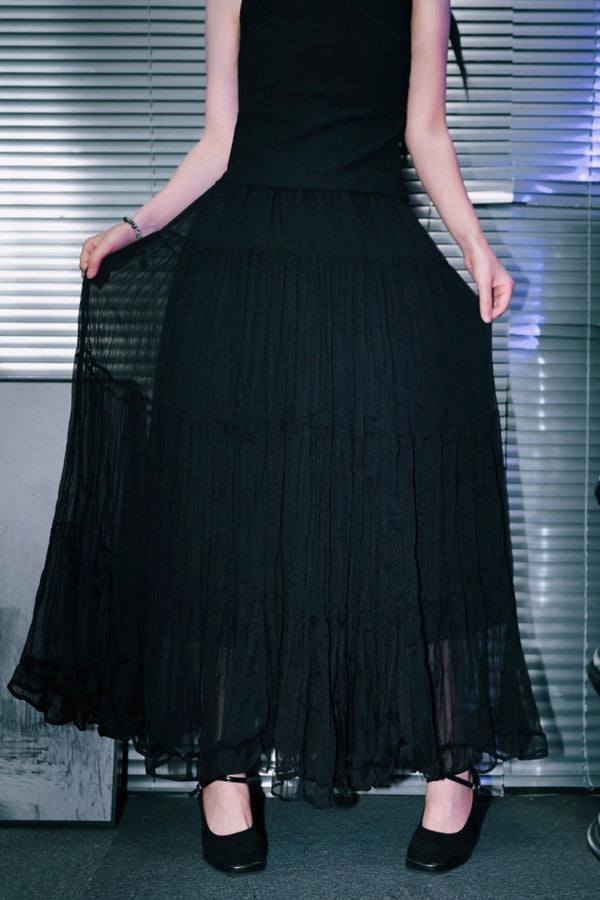 Gothic Chiffon Long Skirt
