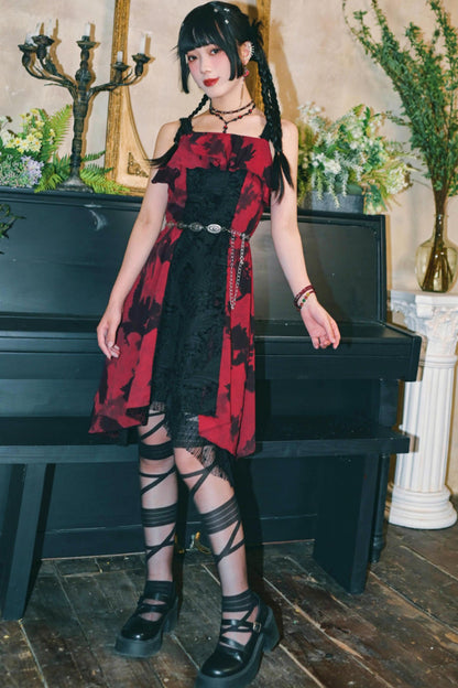 Dunkelkrähen-Chiffonkleid
