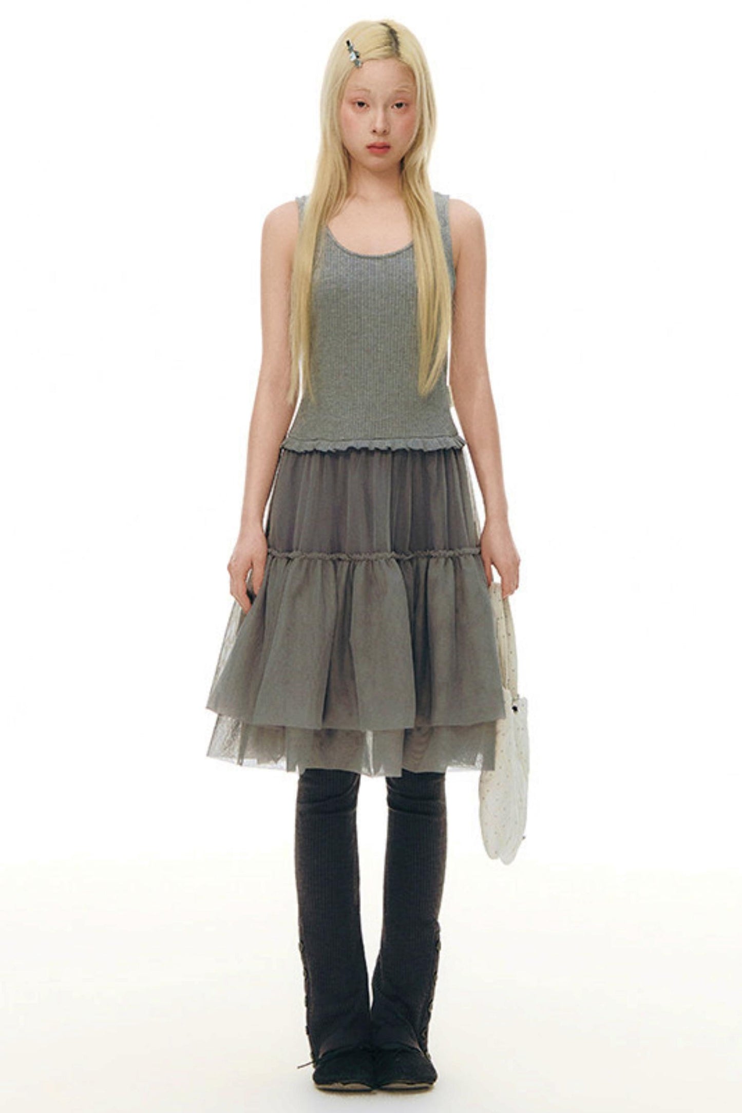 Robe chasuble en tulle Y2K