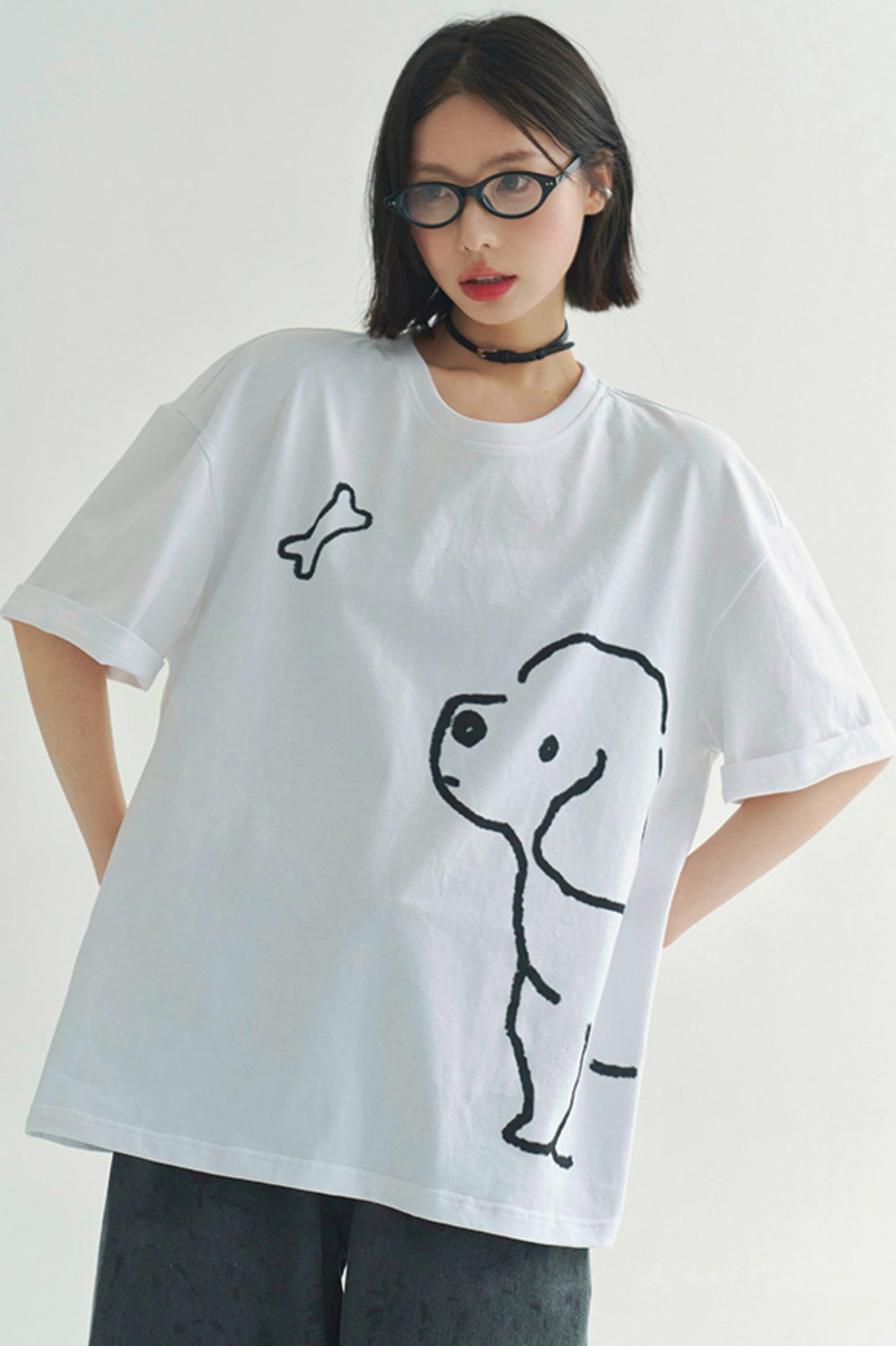 T-shirt à motif chiot