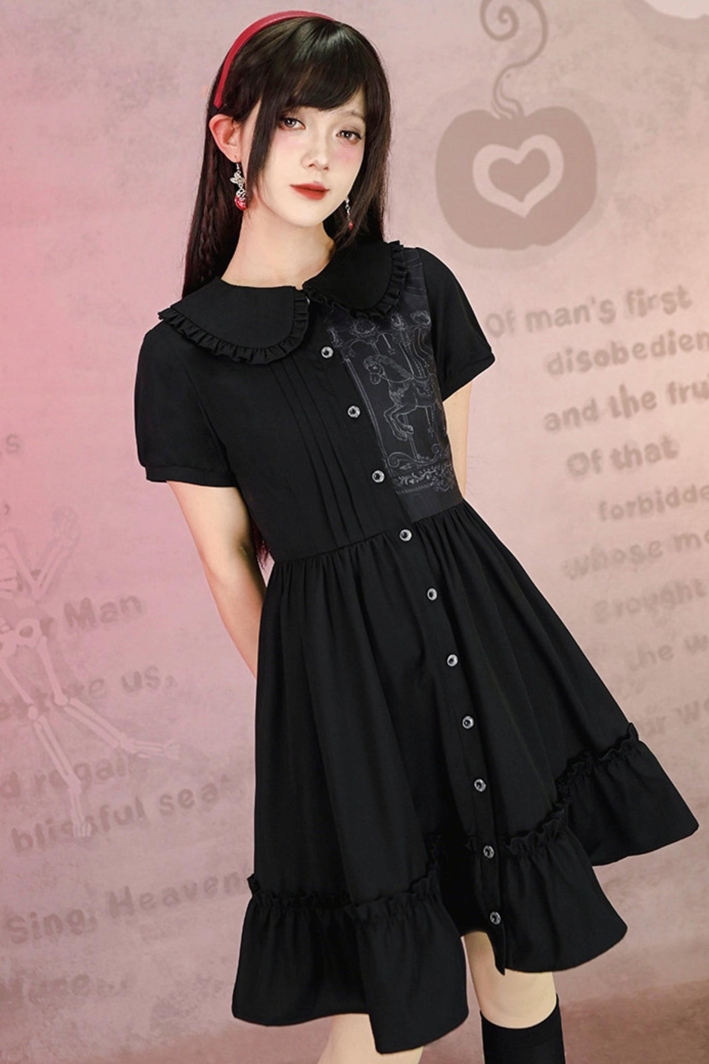Black Lace Shirt Dress