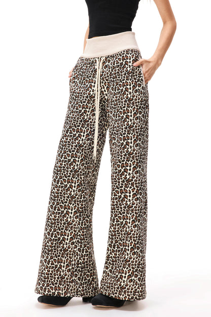 レトロレオパードパッチワークジャケット+パンツ