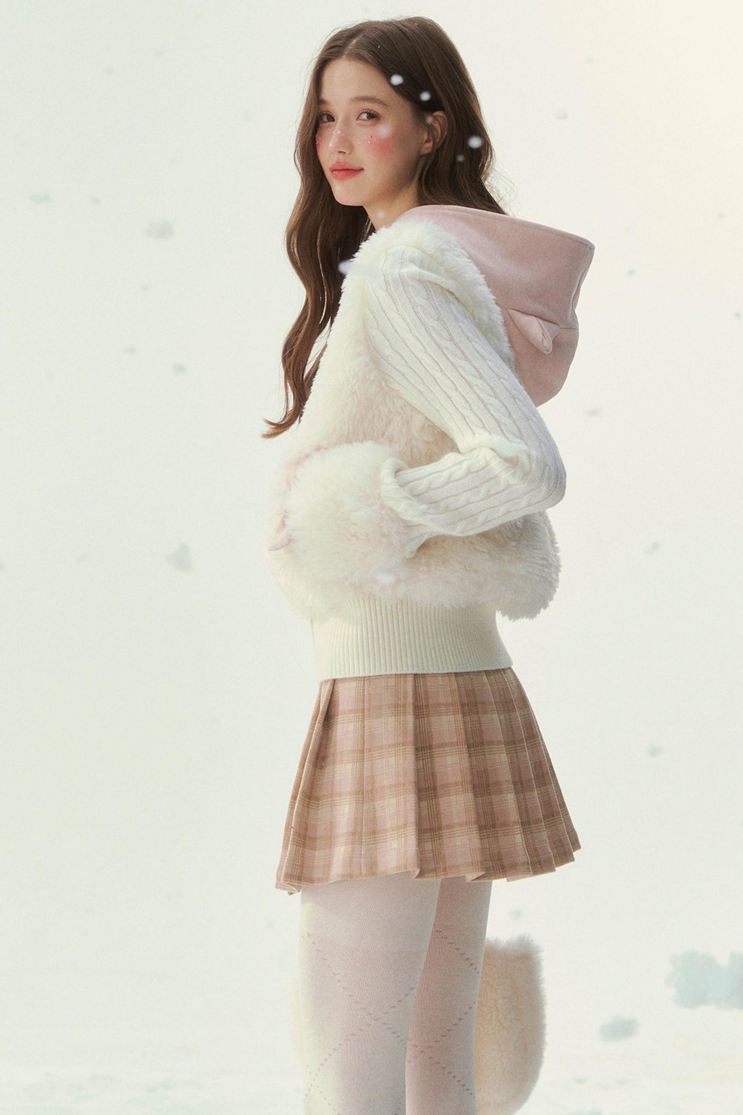 Cat Ear Fur Knit Jacket