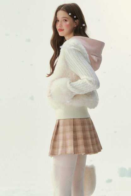 Cat Ear Fur Knit Jacket