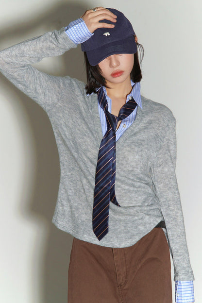 Top maglione in maglia preppy