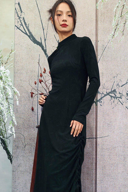 Chinesisches Kleid mit Kordelzug