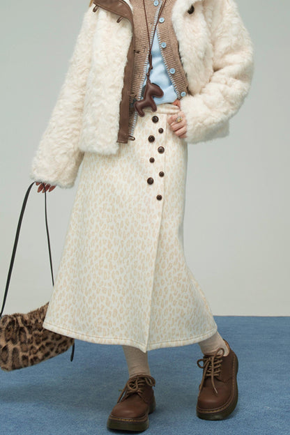 レオパードスウィートハートニットスカート