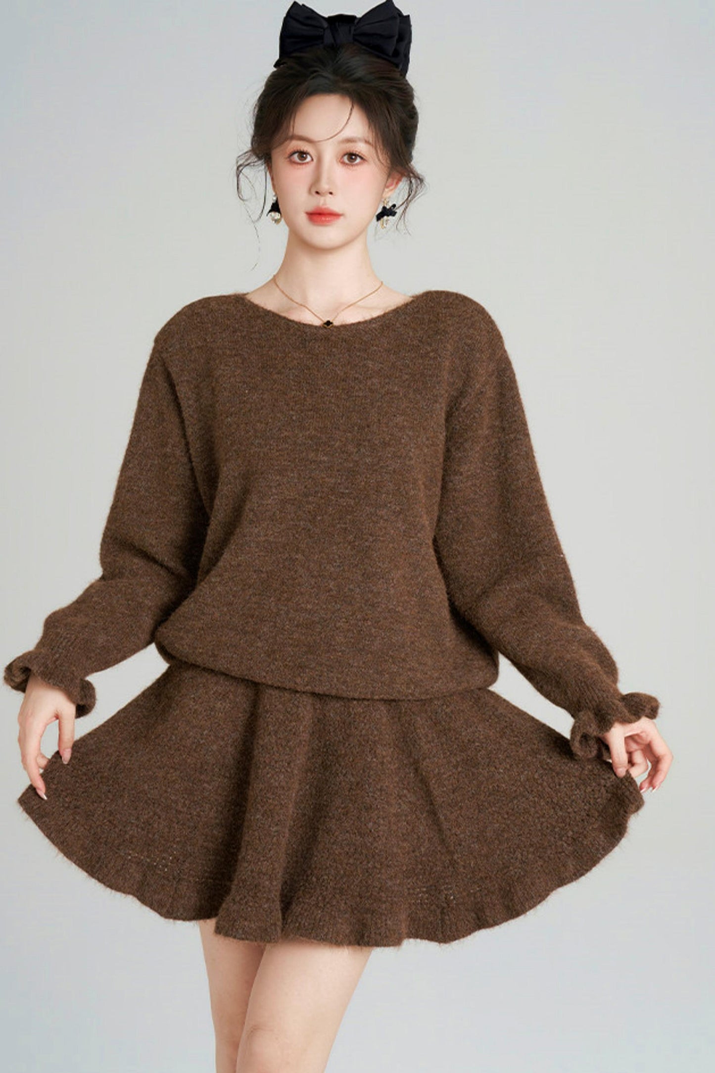 フレンチカジュアルトップス＋フレアスカート