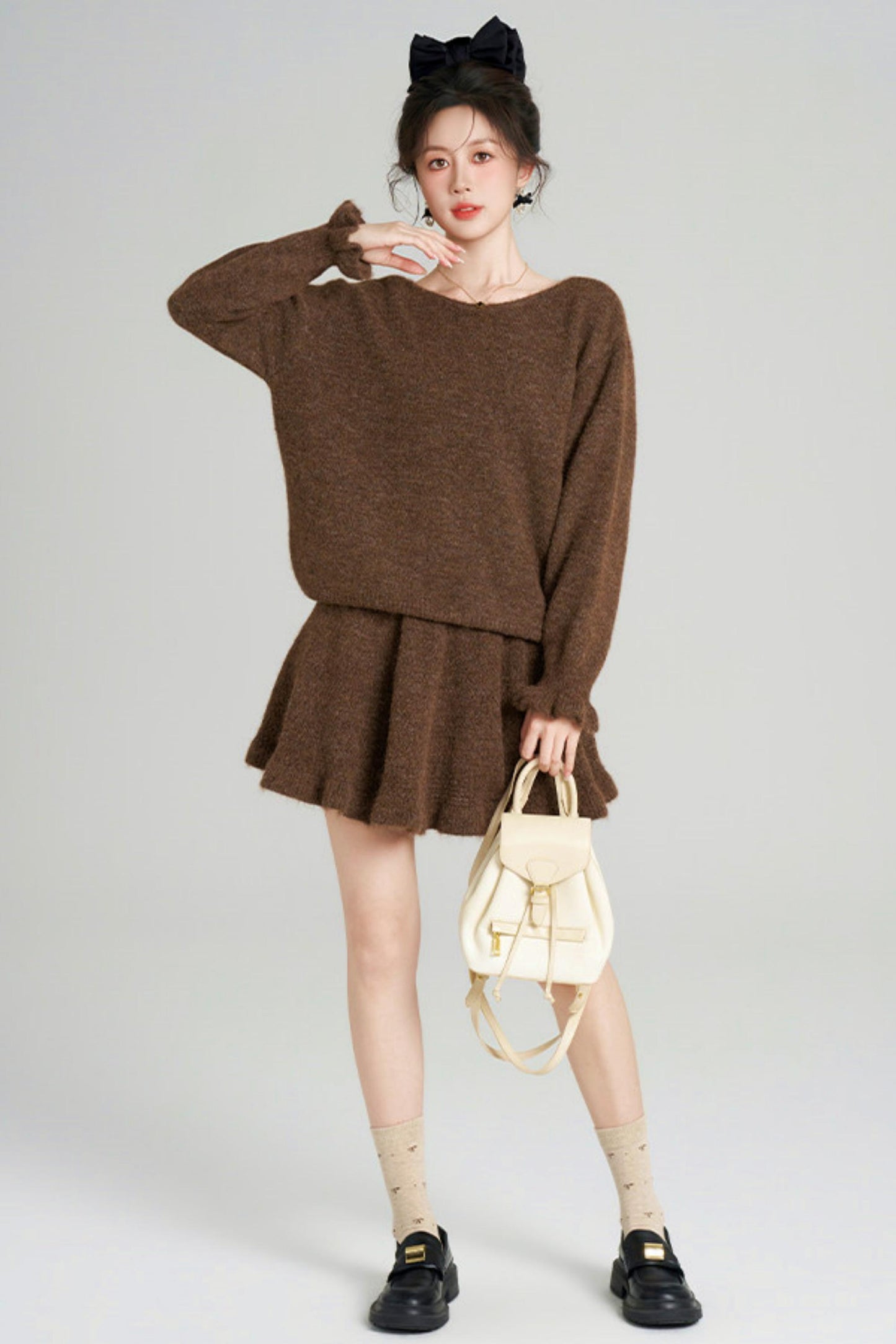 フレンチカジュアルトップス＋フレアスカート