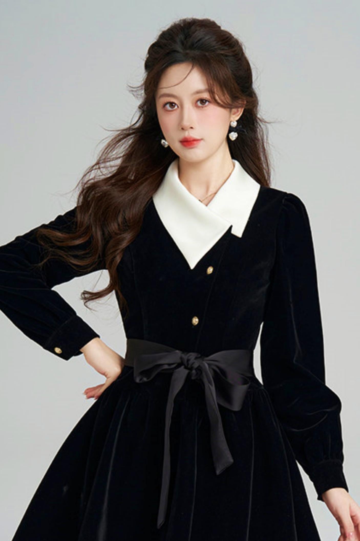 Black Velvet Hepburn Dress