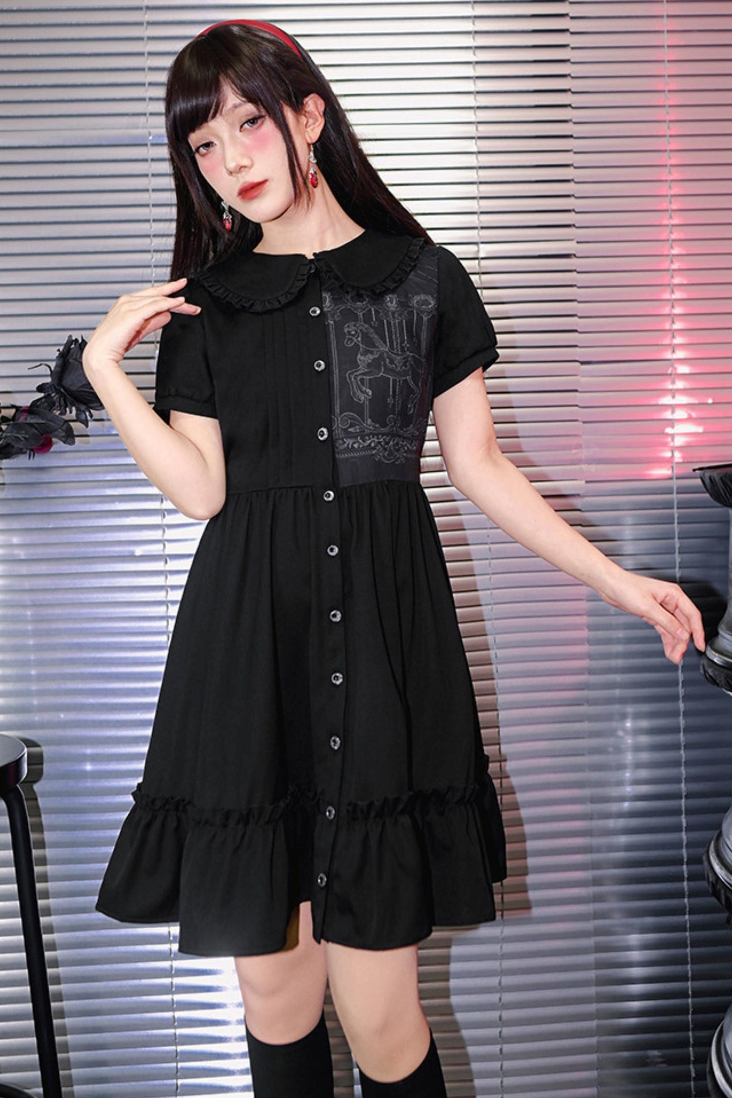 Black Lace Shirt Dress