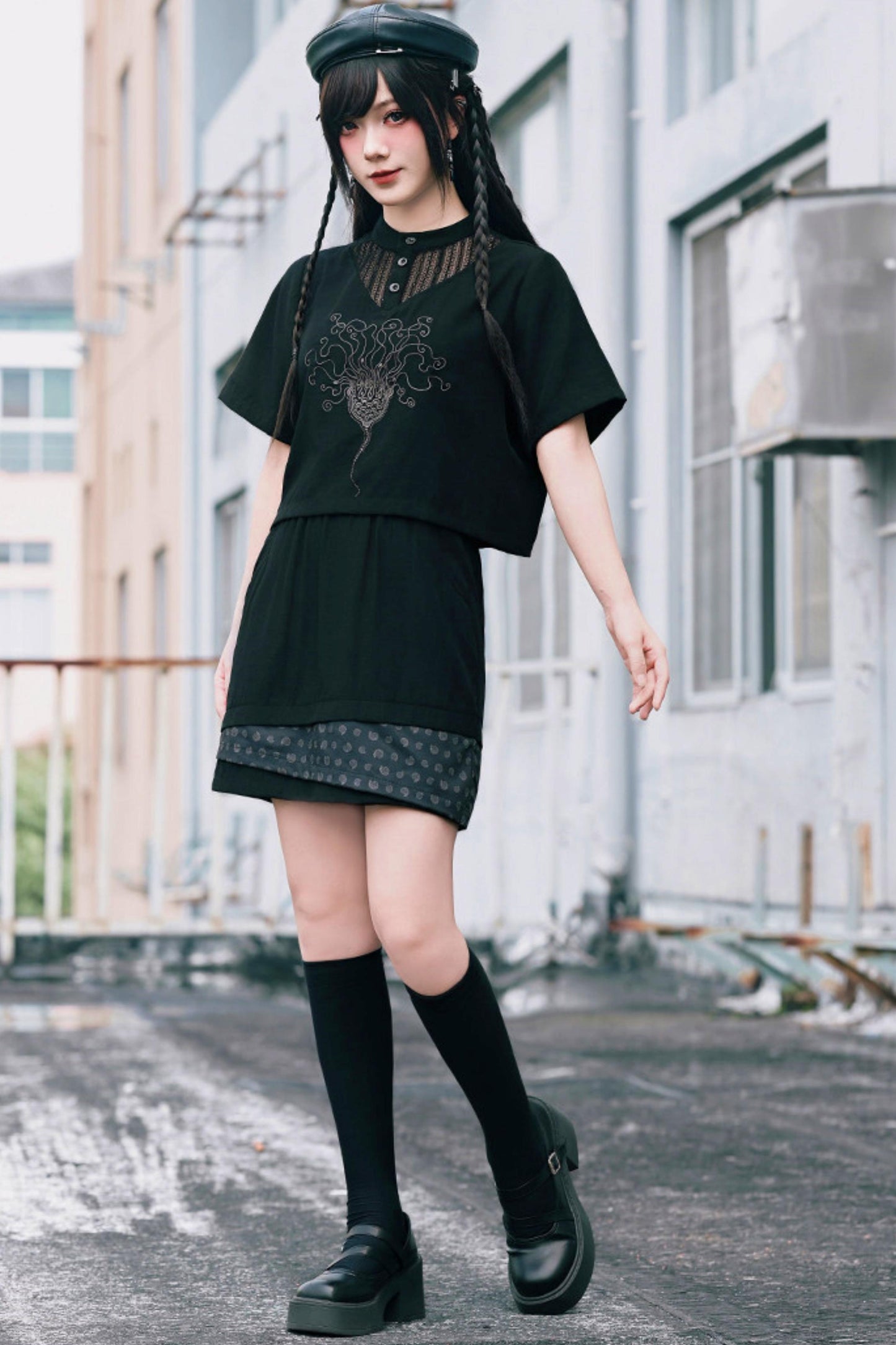 深海刺繍ダークドールセットアップ