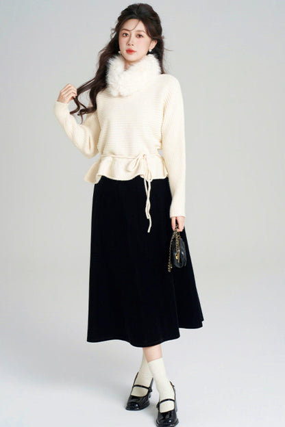 Retro Girly French Sweater + Skirt
