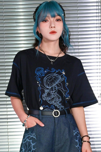Blue Realm Jellyfish Cotton Top