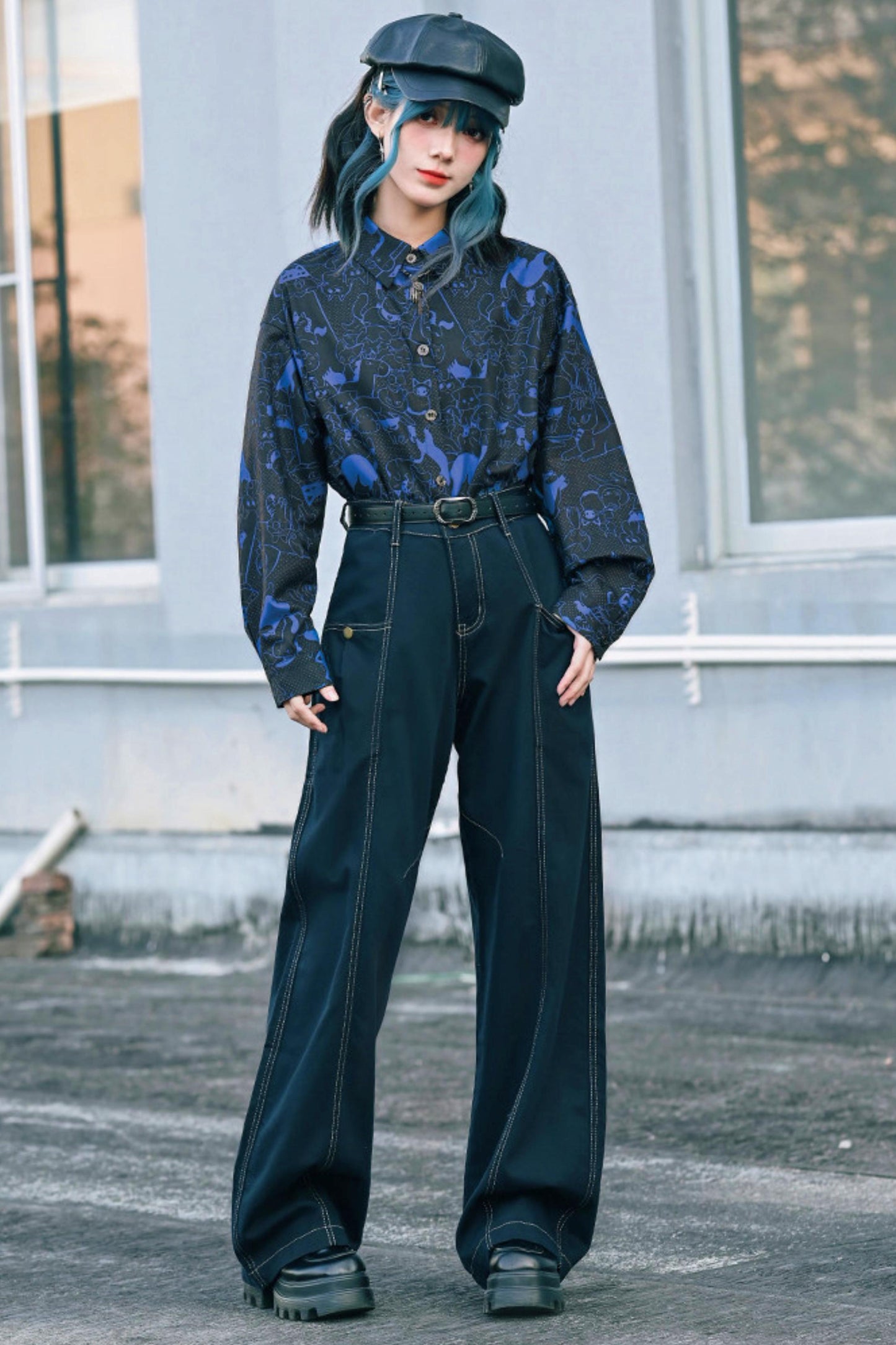 Stellar Meow Full Print Blouse