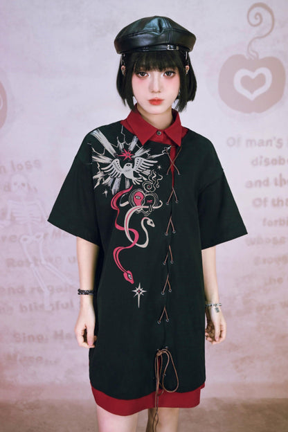 Dekadentes neogotisches T-Shirt-Kleid