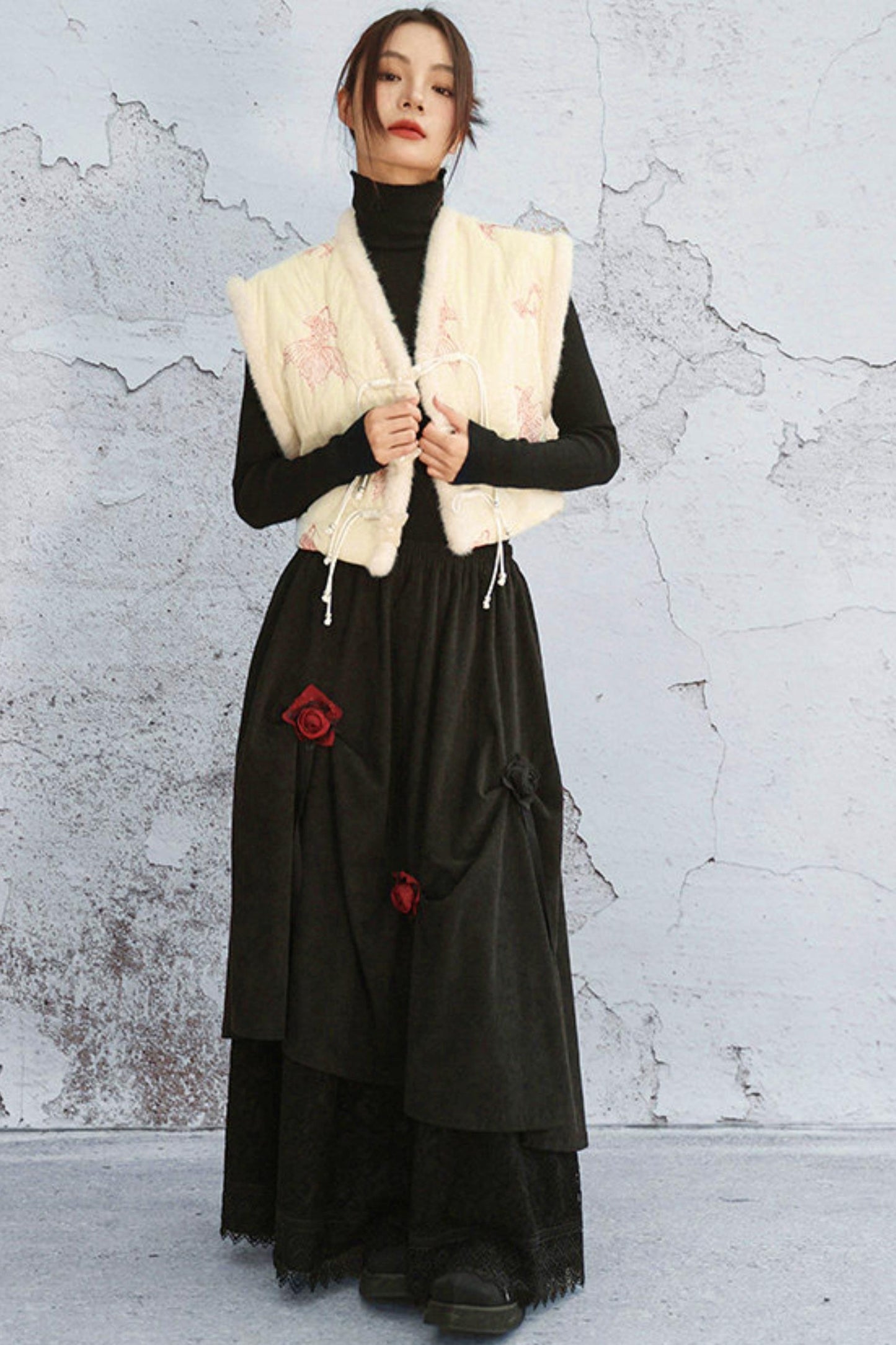 Coy Embroidered Winter Vest