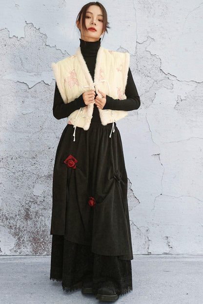 Coy Embroidered Winter Vest