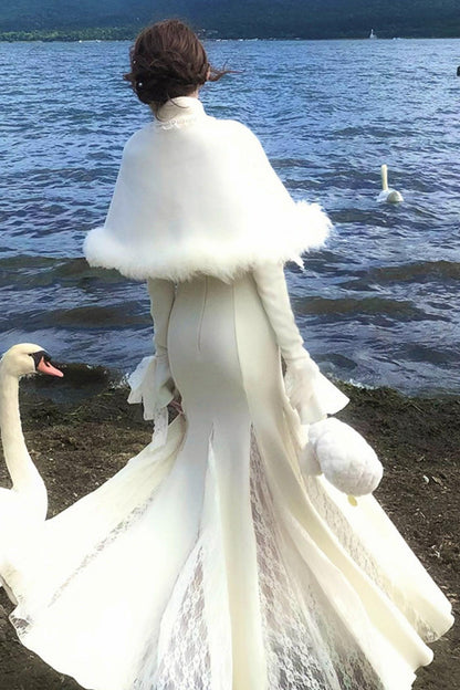 French Lace Waist Slimming Dress + Soft White Longline Croque