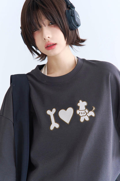 Embroidered Papi Crew Neck T-Shirt