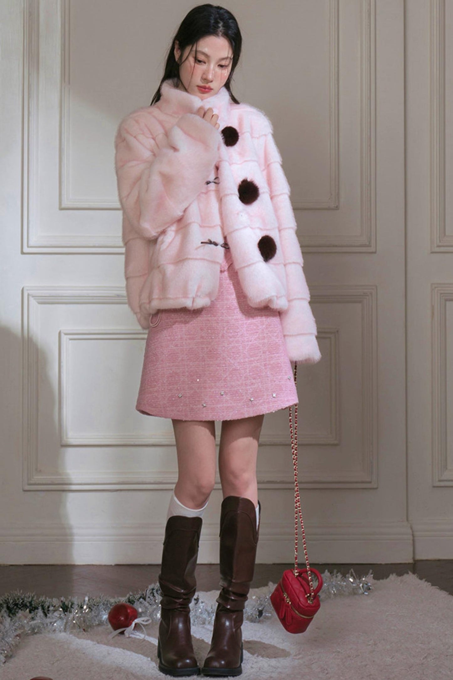 Sweetheart Glitter Tweed Dress