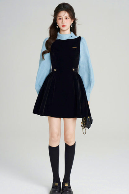 Spliced Velvet Hepburn Dress