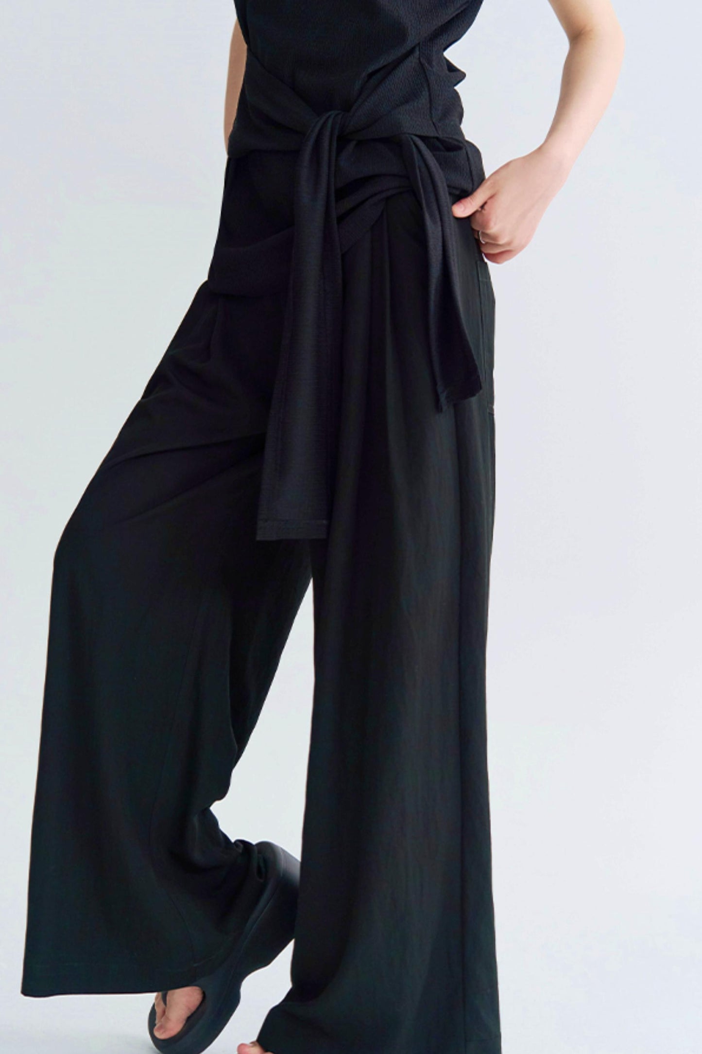 ハイウエストモップスタイルパンツ