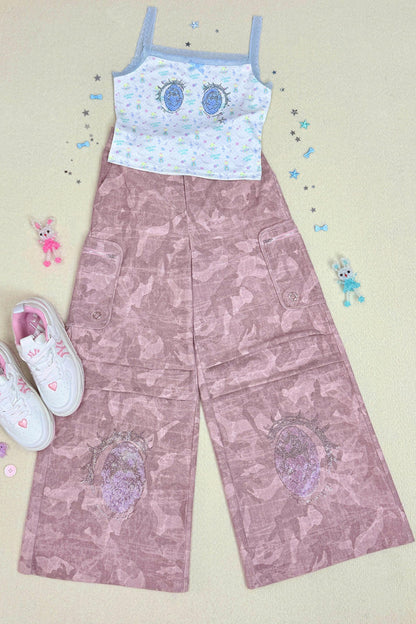 Pantalon large camouflage ange