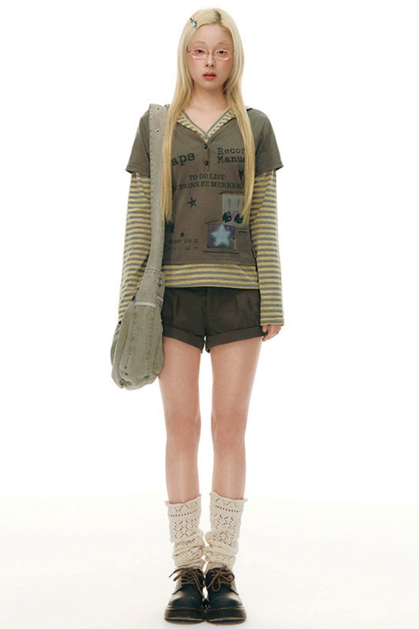 Striped Y2K Hoodie Top