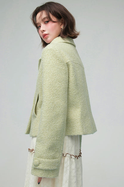 エレガントダイアゴナルウールンコート