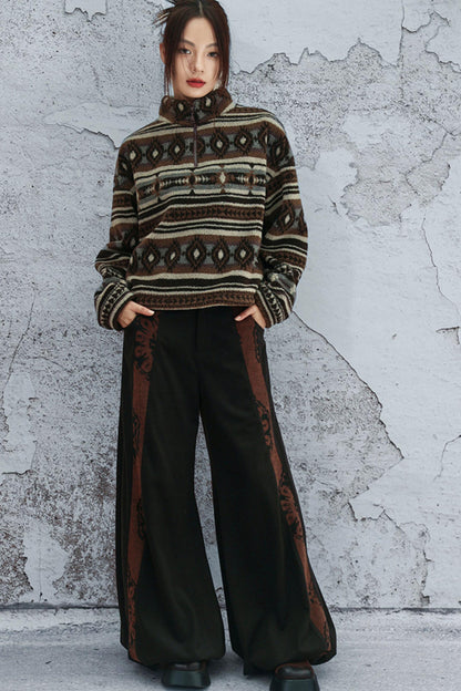 ラムウールジオメトリックジャケット