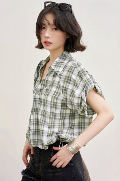 Retro Plaid Design Shirt