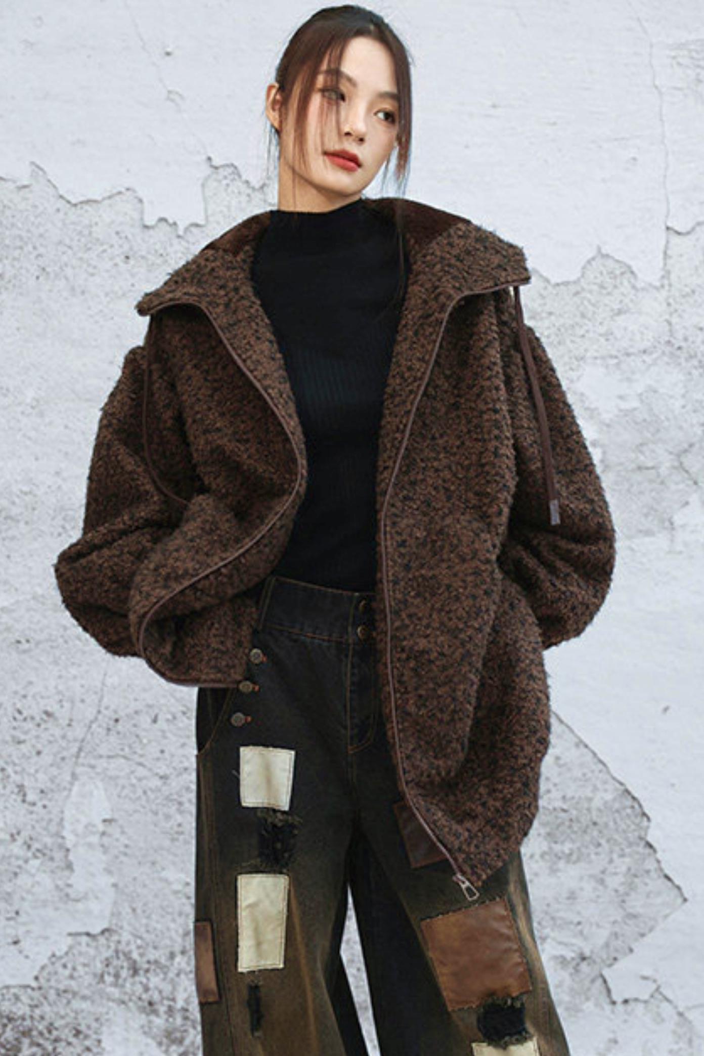 Popcorn lantern sleeve jacket