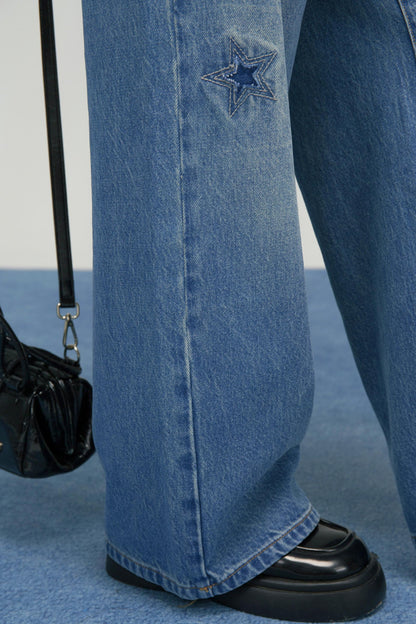 フロストブルースターパッチデニムパンツ