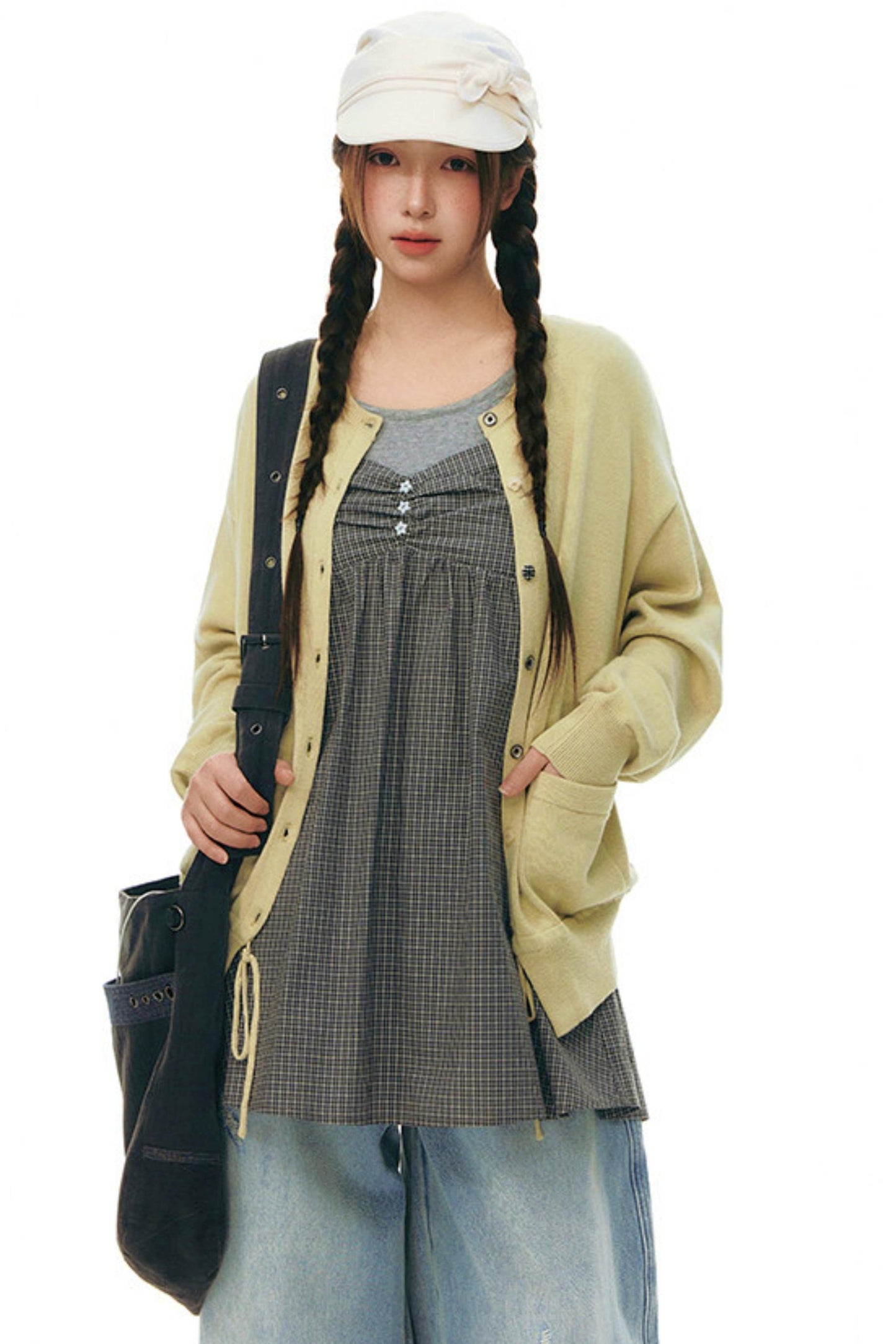 Cardigan in maglia con coulisse