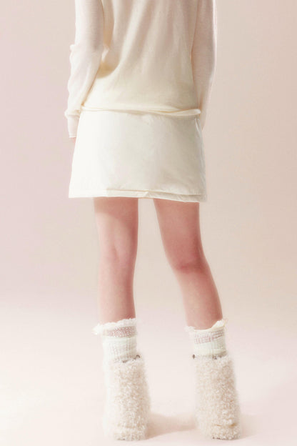 アーモンドクリームラッフルドスカート