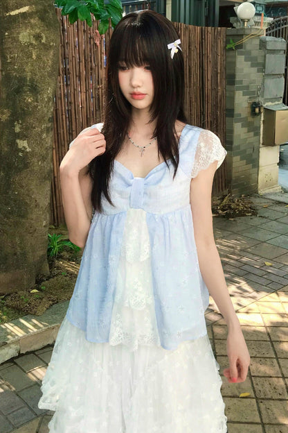 Jacaranda Lace Trim Top + Skirt