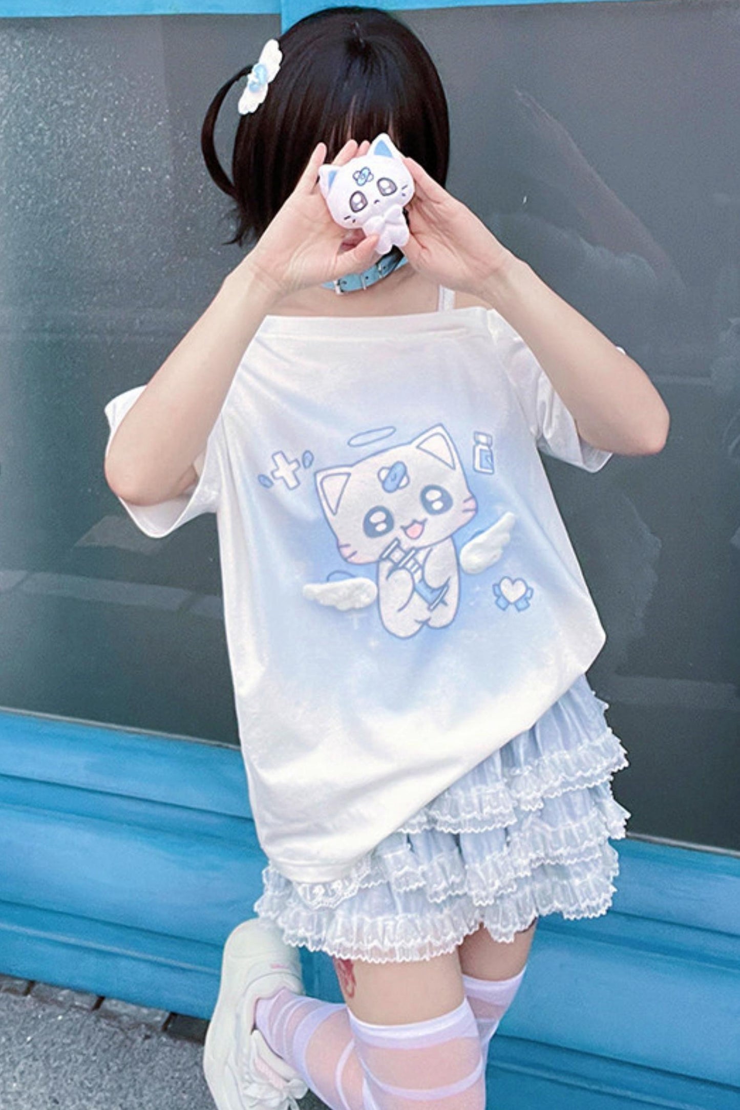 【天使界隈】エンジェルナースキャットTシャツ