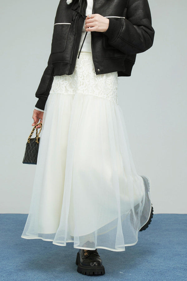 ムーンライトレースプリーツスカート　