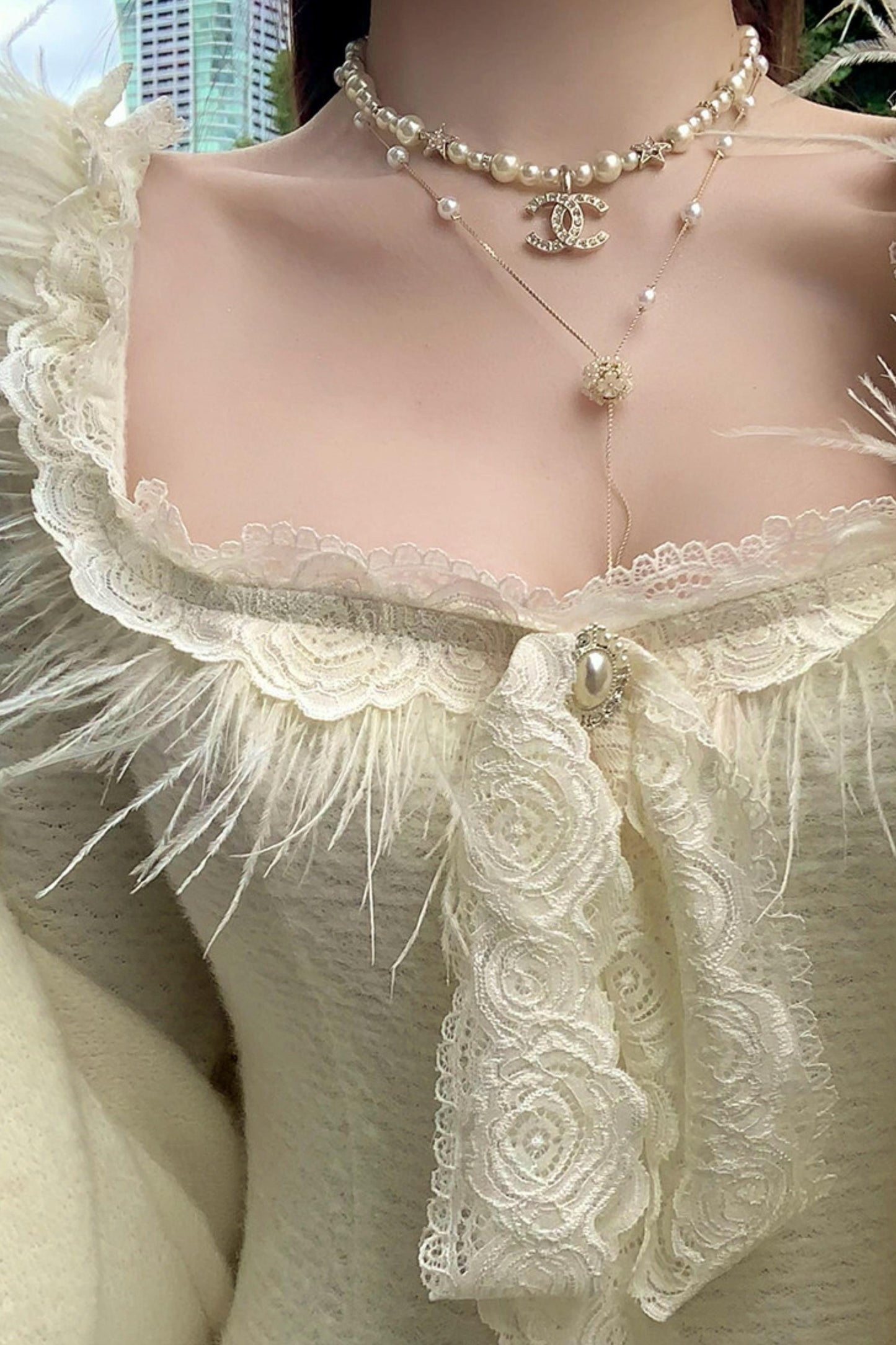 フレンチスイートスリムレースドレス