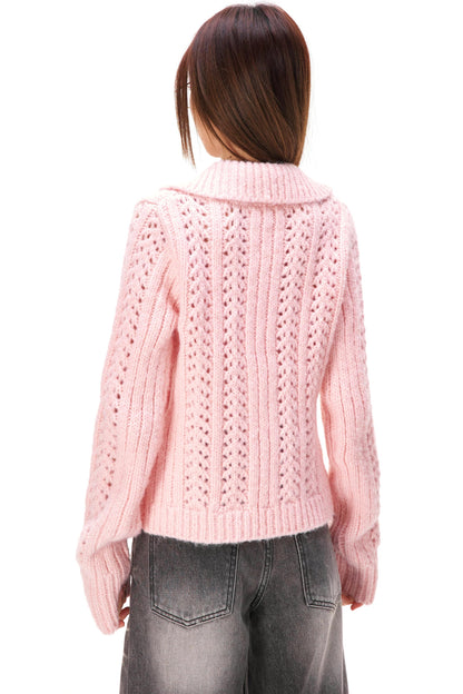 Y2Kハロウアウトニットカーディガン