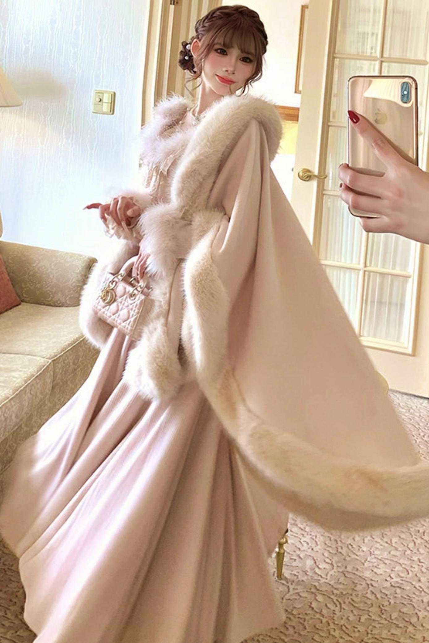 Lace Trimmed Feather Knit Dress