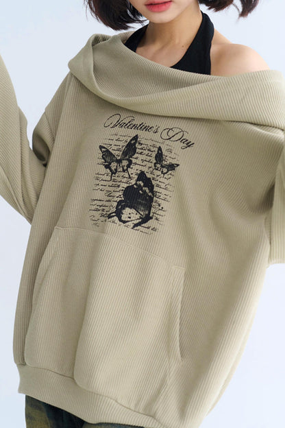 Asymmetrical Hoodie Sweatshirt