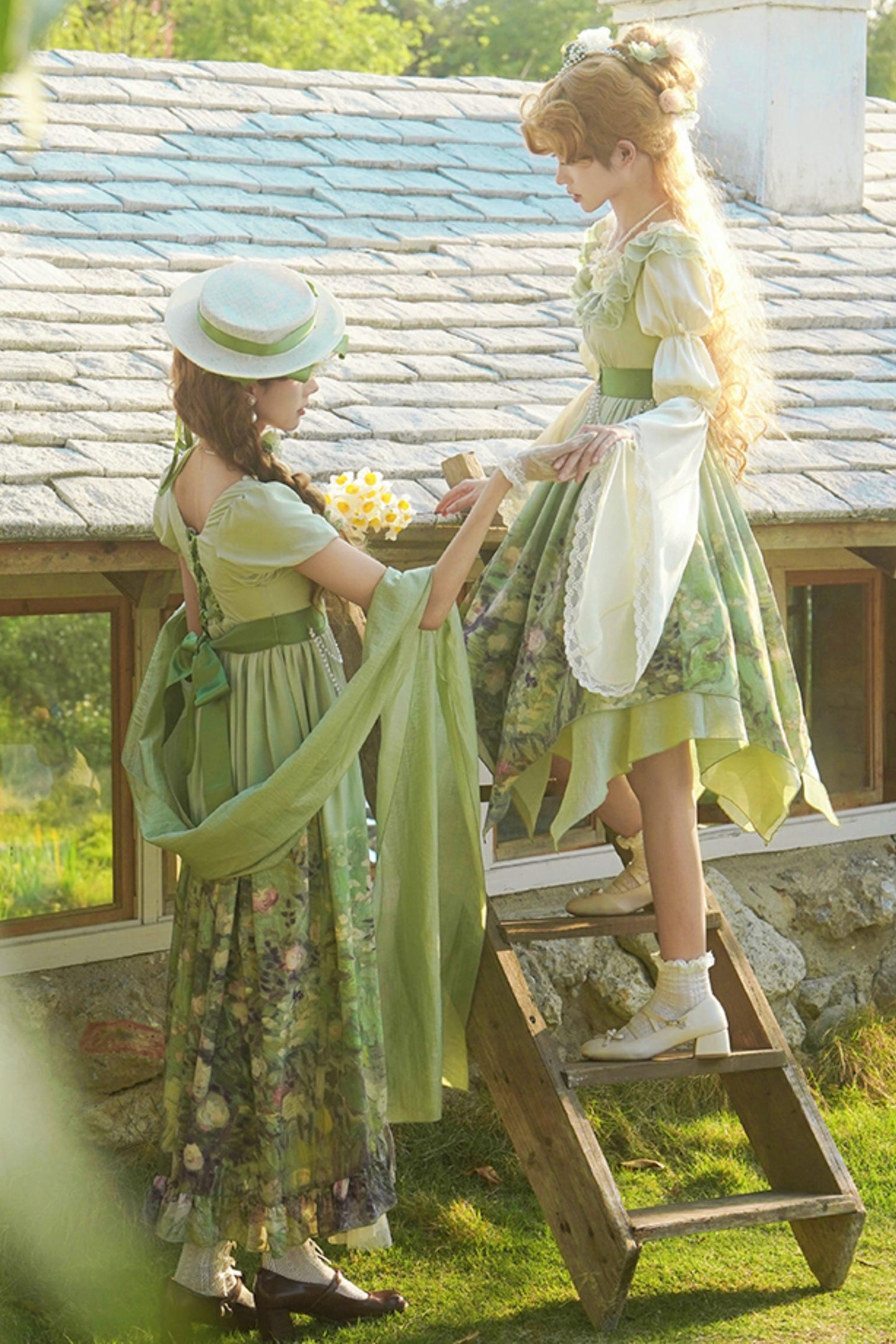 クラシックシフォンローズドレスセットアップ